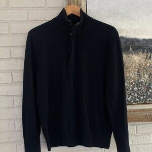Men's Merino Wool Black Sweater